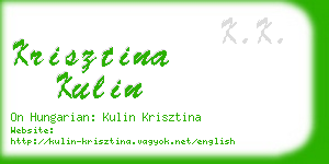 krisztina kulin business card